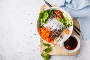 vietnamese beef noodle bowl